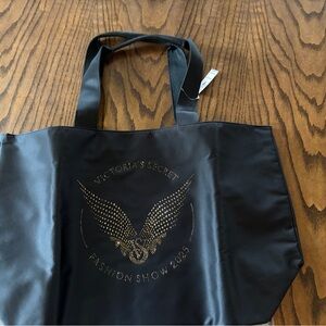 Victoria's Secret Black Tote with Gold Studded Wing Logo